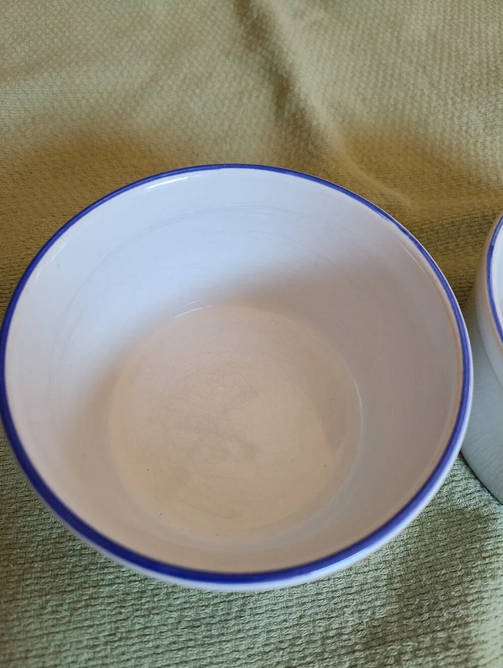 Vintage Maxam Italian Daisy Ramekins Portugal - Blue & Yellow - Set of 2